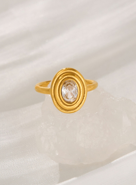 【DASEIN】欧美风18k不锈钢低致敏性夏日OL时尚上帝之眼锆石戒指