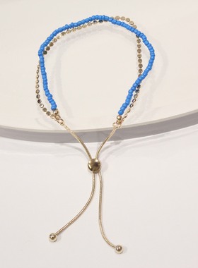 2026新款米珠玻璃伸拉扣手链百搭饰品