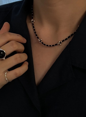 2026新款韩版黑白玛瑙蛋面同款开口戒指女复古百搭开口可调节