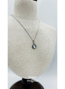 美作原创MAJOR 天然黑贝母吊坠高级感铂金镀金项链女细条链