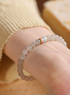 天然和田玉6mm单圈手链女款