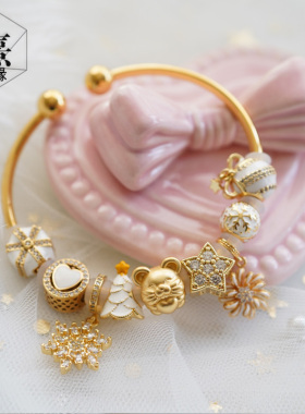 鼠年本命年女手绳白色3d硬金diy