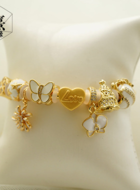 LOVE恋人3d硬金散件礼物盒手镯