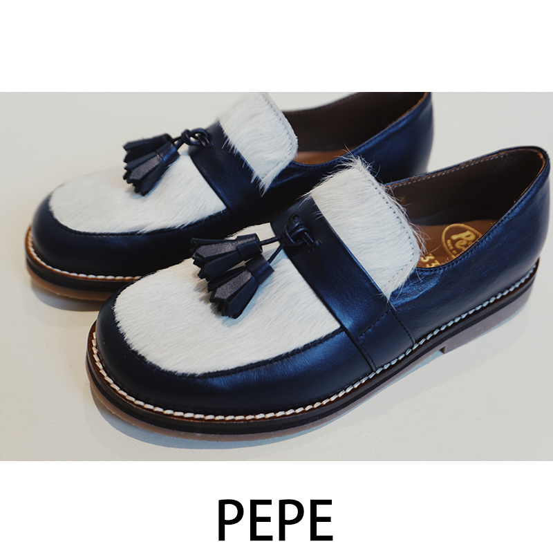 55 雯的店【现货】PEPE  儿童拼接牛皮乐福鞋亲子款 - 图2