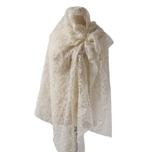 新款仙气雪尼尔乱花绒毛蕾丝面料裙装婚纱服装刺绣布料GP040 - 图3