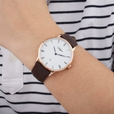 Модные ультратонкие тонкие мужские часы подходит для мужчин и женщин, водонепроницаемые кварцевые часы, женские часы, в корейском стиле, простой и элегантный дизайн