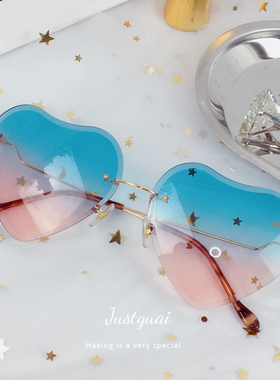 墨镜原宿复古风粉色桃心太阳眼镜