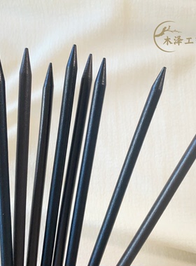 铅笔形状木质发簪 有孔发簪木簪子主体DIY手工练习簪配件带孔簪棍