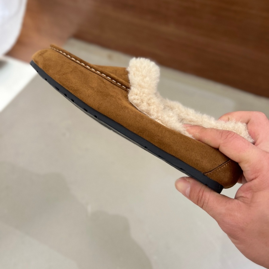 十三行女鞋实拍加绒毛毛鞋女冬季加绒保暖一脚蹬棉鞋百搭毛绒鞋 - 图3