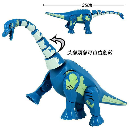 恐龙积木乐高侏罗纪暴龙暴虐霸王龙棘背龙重爪龙模型儿童拼装玩具 - 图2