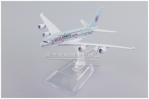 卡塔尔航空 QATAR Airways 空客 A380 合金 仿真 飞机模型 16cm - 图3