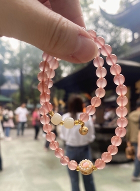 【南红两世欢】杭州灵隐  香积s款 南红双圈手链手串 礼盒装