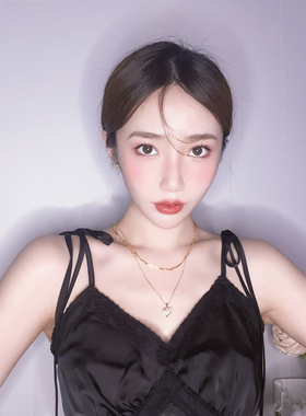 VOGUEWANG纯银镀金水晶爱心项链