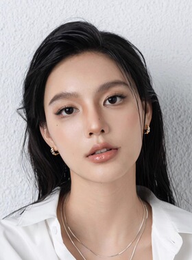 VOGUEWANG极简金银双色麻花耳环