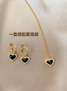 新款轻奢欧美复古爱心镀金金项链