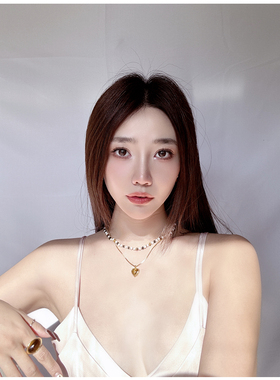 虎眼石纯银美拉德风爱心项链套装