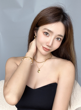 铜镀金女性时髦百搭项链明星博主