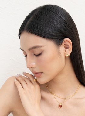 爱心锁骨链银镀金项链VOGUEWANG