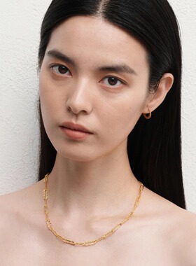 VOGUEWANG烟花肌理粗链条锁骨链