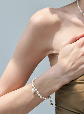 纯银天然淡水珍珠手链
