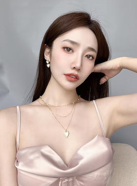 CHICWANG天然白贝母纯银爱心项链