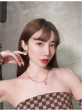 欧美金色呃巴洛克珍珠项链