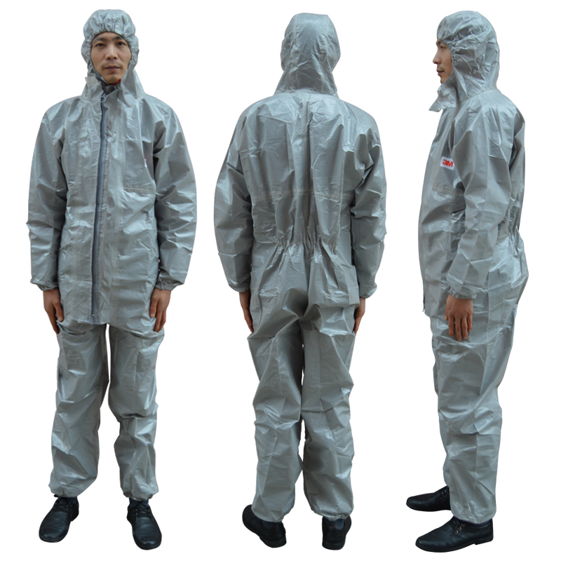 正品3M4570带帽连体防护服防粉尘防化服防液体防水防化学防尘服