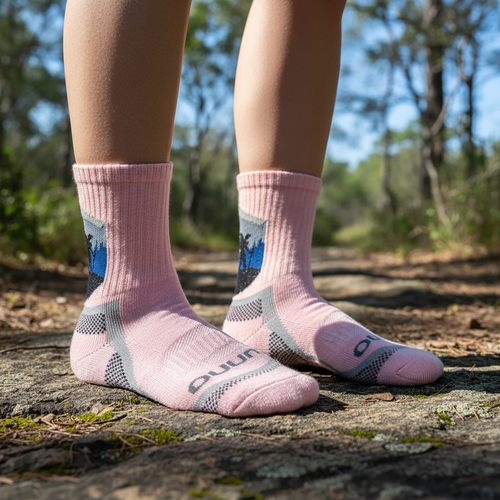 男女秋冬毛圈美利奴羊毛袜子保暖透气美丽诺滑雪袜男女户外登山 - 图0