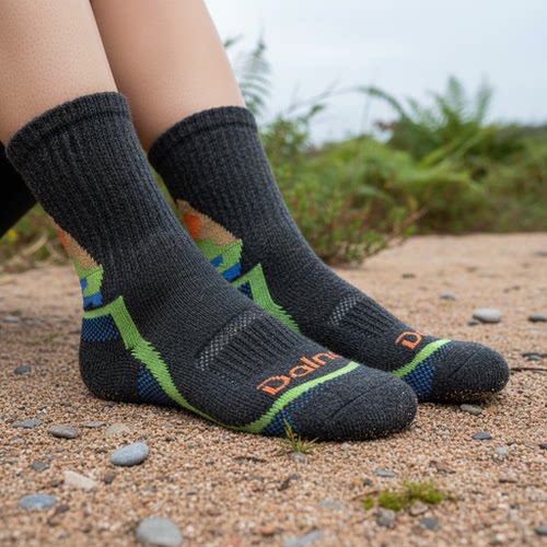 男女秋冬毛圈美利奴羊毛袜子保暖透气美丽诺滑雪袜男女户外登山 - 图1