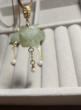 原创设计款新疆和田玉大醒狮吊坠新中式祥瑞时尚百搭15*15*13mm