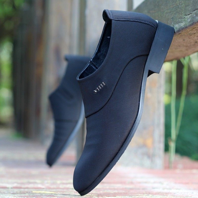 青年男鞋子韩版网布面男士休闲鞋英伦商务正装皮鞋尖头百搭乐福鞋,淘宝优惠券,粉丝福利购,淘宝优惠卷