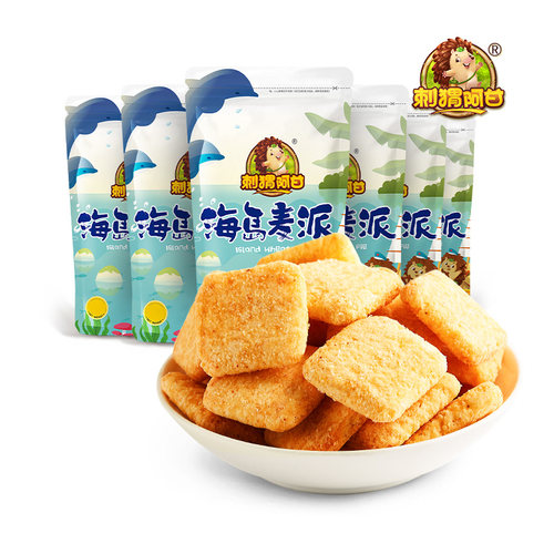 刺猬阿甘海岛麦派70g*6袋装休闲膨化食品办公室小零食儿童零 - 图0