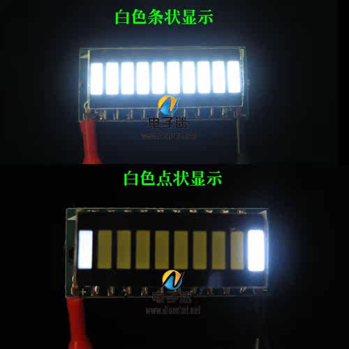 【B款】条形LED电量显示器高精度10LED彩色 锂电电瓶 电量计3~30V - 图3
