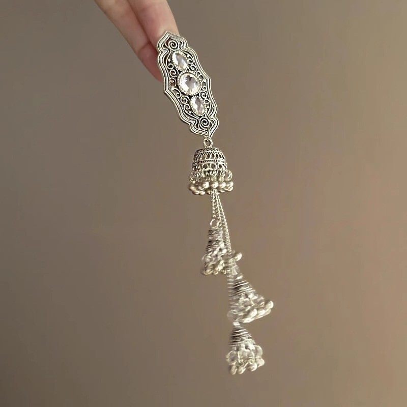 民族风流苏铃铛发夹复古重工侧边夹子个性百搭设计感发卡头饰短剧,淘宝优惠券,粉丝福利购,淘宝优惠卷