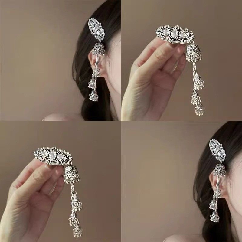 民族风流苏铃铛发夹复古重工侧边夹子个性百搭设计感发卡头饰短剧,淘宝优惠券,粉丝福利购,淘宝优惠卷