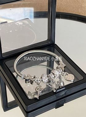 跨境爆款潘家时尚爱心吊坠手链女ins百搭气质小众轻奢DIY串珠手镯