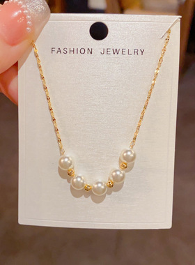 小众时尚温柔百搭珍珠锁骨链女气质个性简约独特设计感项链批发