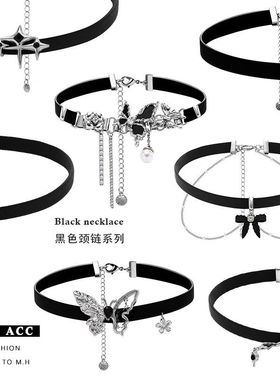 黑色嘻哈朋克风项圈choker高级感复古皮革颈链原创小众设计项饰女