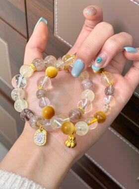 新中式南瓜葫芦金虎眼石手串女