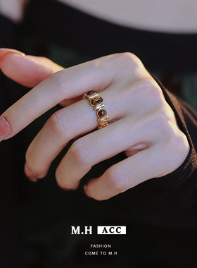 复古虎眼石轻奢百搭女戒