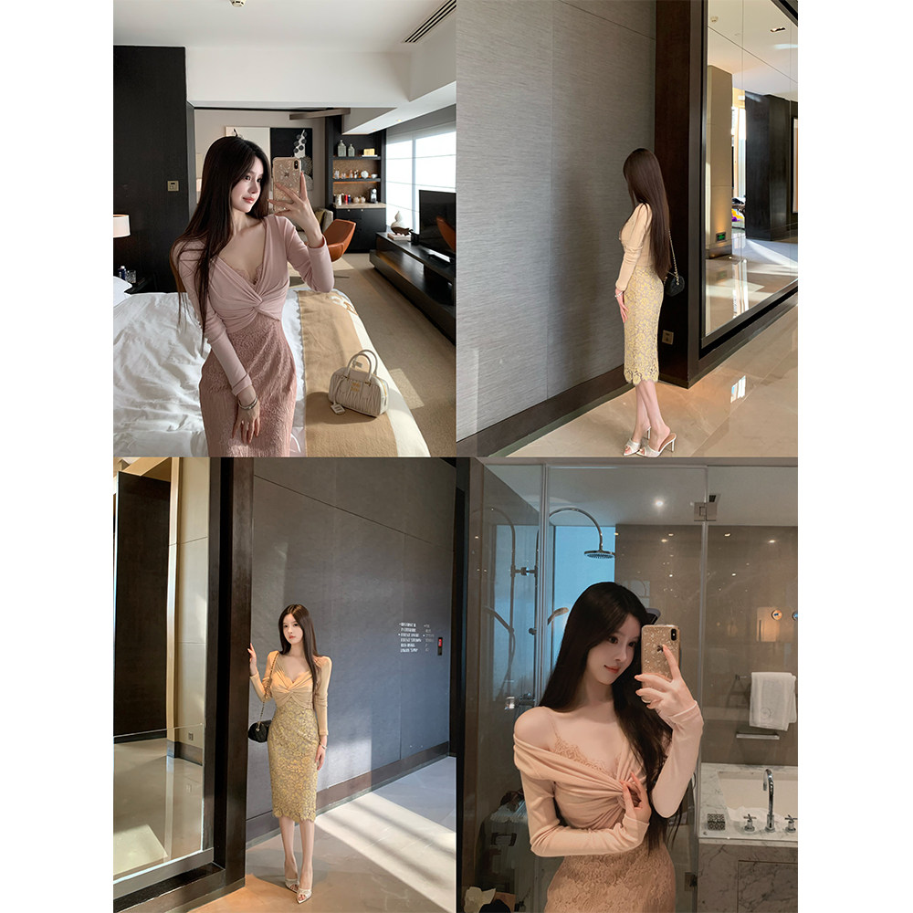 THE SWAN司凰轻奢 温柔系穿搭针织上衣/V领蕾丝包臀吊带连衣裙女,淘宝优惠券,粉丝福利购,淘宝优惠卷