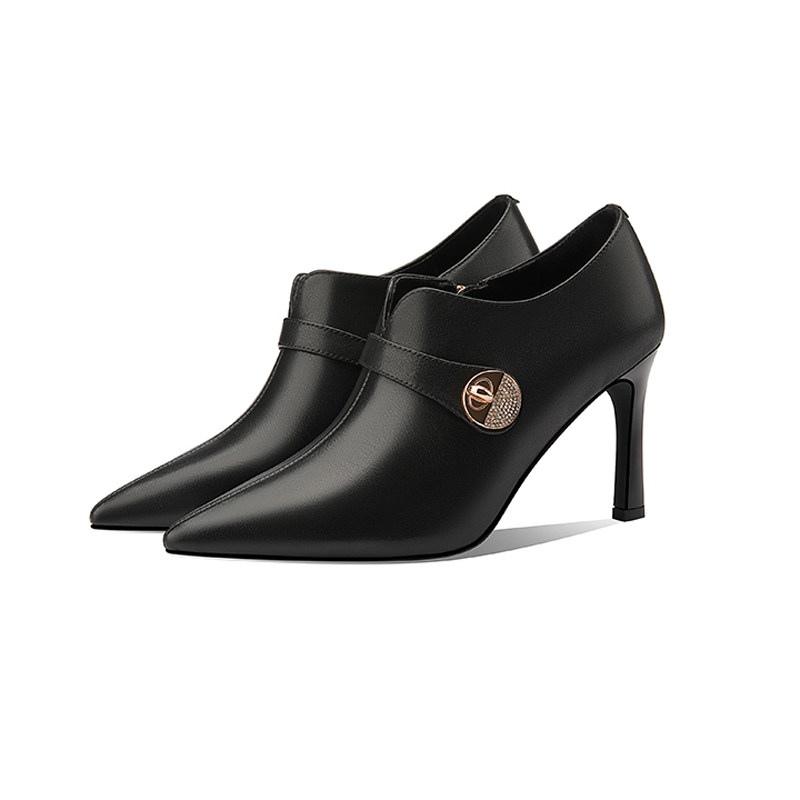 舒适柔软真皮细跟深口鞋子2025秋冬新款时尚尖头高跟鞋牛皮女单鞋,淘宝优惠券,粉丝福利购,淘宝优惠卷