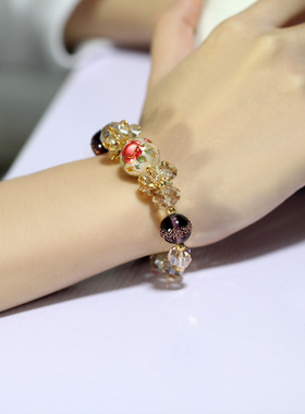 奥地利水晶手链女捷克日本手绘珠