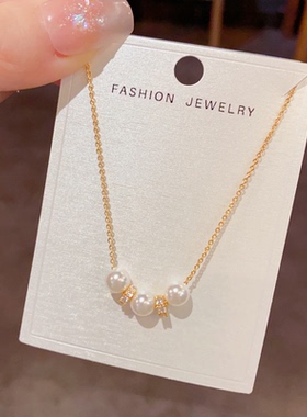 温柔珍珠项链高级感锁骨链