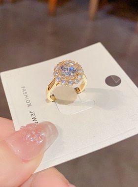 轻奢爆闪满钻高级感戒指