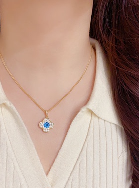 满锆四叶草项链高级感锁骨链