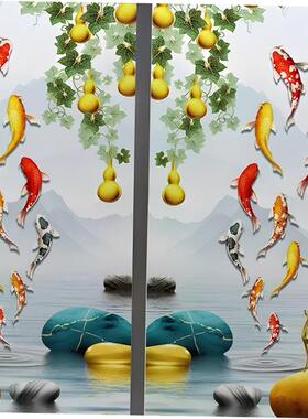 玻璃门贴纸装饰画定制厨房推拉门贴纸画客厅墙上贴画衣柜门贴纸画