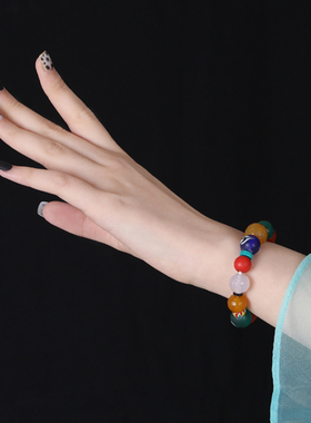 多宝藏式手串血巴琉璃珠