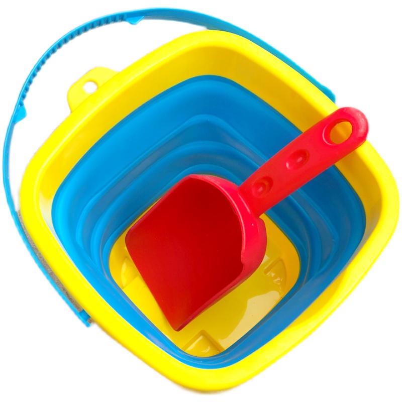 沙滩玩具可折叠便携儿童水桶捞鱼螃蟹宝宝挖沙铲子玩水 - 图3