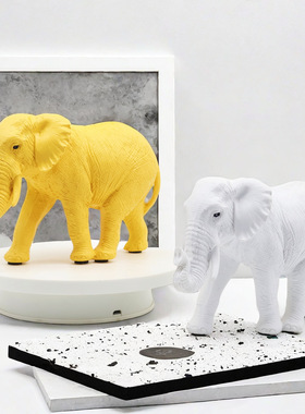 新款跨境创意现代简约纯色大象家居室内入户办公室树脂工艺品摆件
